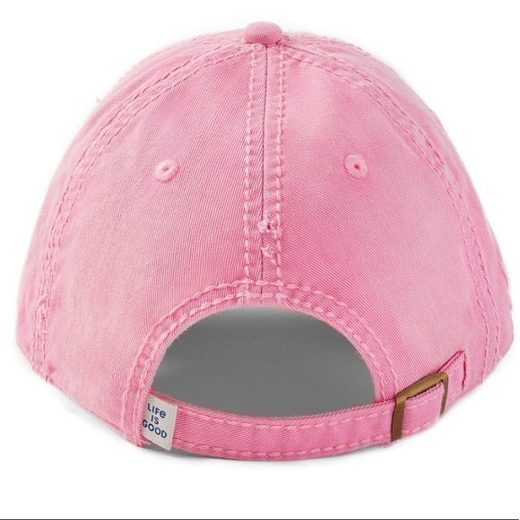 Life is Good pink sun washed baseball hat w/ heart - Picture 3 of 11